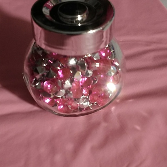 Breast Cancer Awareness Pink Rhinestones Gem 1.05 oz Keepsake Bottle Jar Crafts - Picture 4 of 12